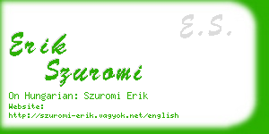 erik szuromi business card